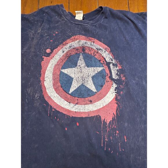 Marvel Captain America Men's T-Shirt XL Distressed Shield Officially Licensed - Picture 2 of 5